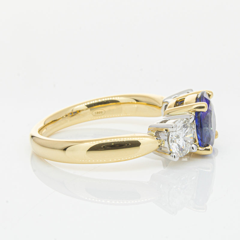 18ct Yellow Gold Sapphire & Diamond Ring-Ring-Walker & Hall