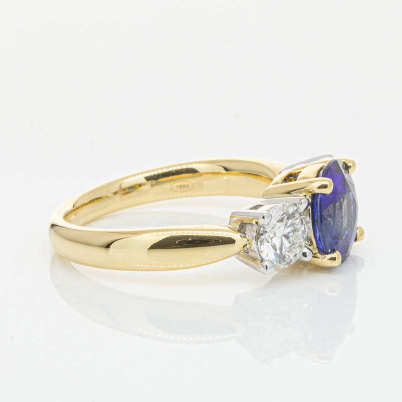 18ct Yellow Gold Sapphire & Diamond Ring-Ring-Walker & Hall