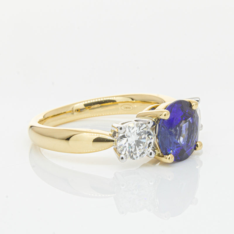18ct Yellow Gold Sapphire & Diamond Ring-Ring-Walker & Hall