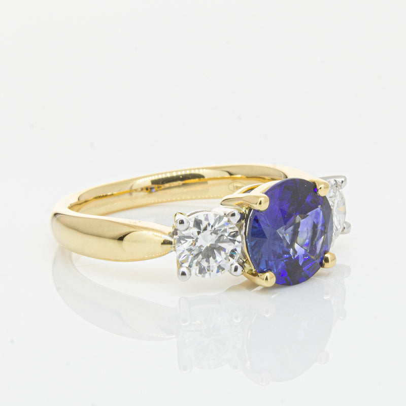 18ct Yellow Gold Sapphire & Diamond Ring-Ring-Walker & Hall