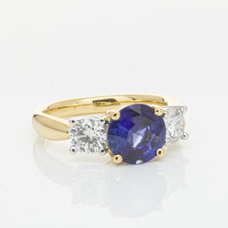18ct Yellow Gold Sapphire & Diamond Ring-Ring-Walker & Hall