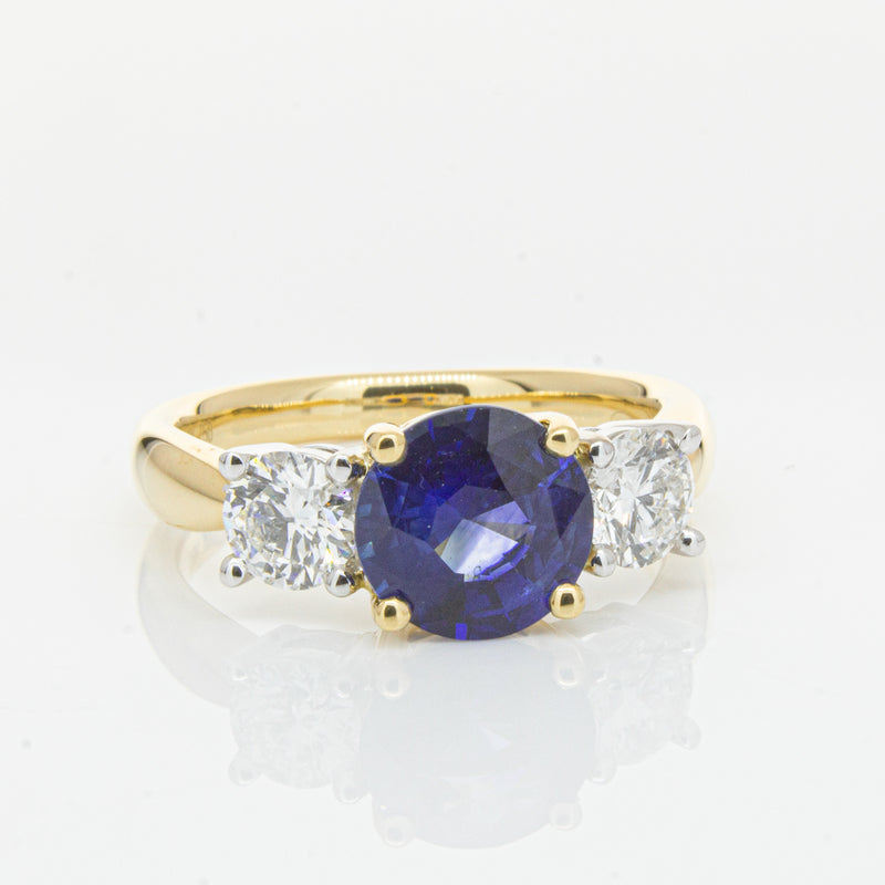 18ct Yellow Gold Sapphire & Diamond Ring-Ring-Walker & Hall