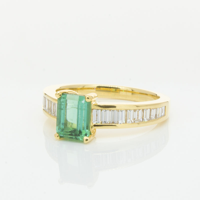 18ct Yellow Gold Tourmaline & Diamond Ring-Ring-Walker & Hall