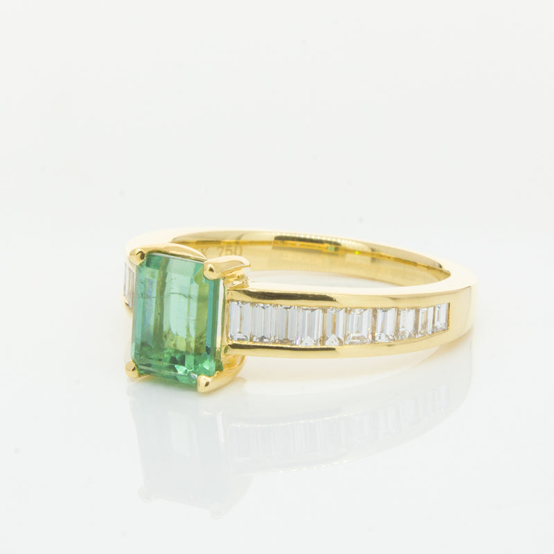 18ct Yellow Gold Tourmaline & Diamond Ring-Ring-Walker & Hall
