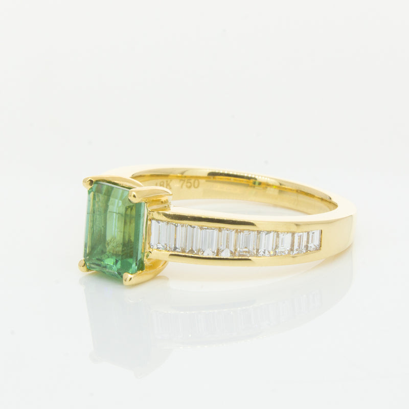 18ct Yellow Gold Tourmaline & Diamond Ring-Ring-Walker & Hall