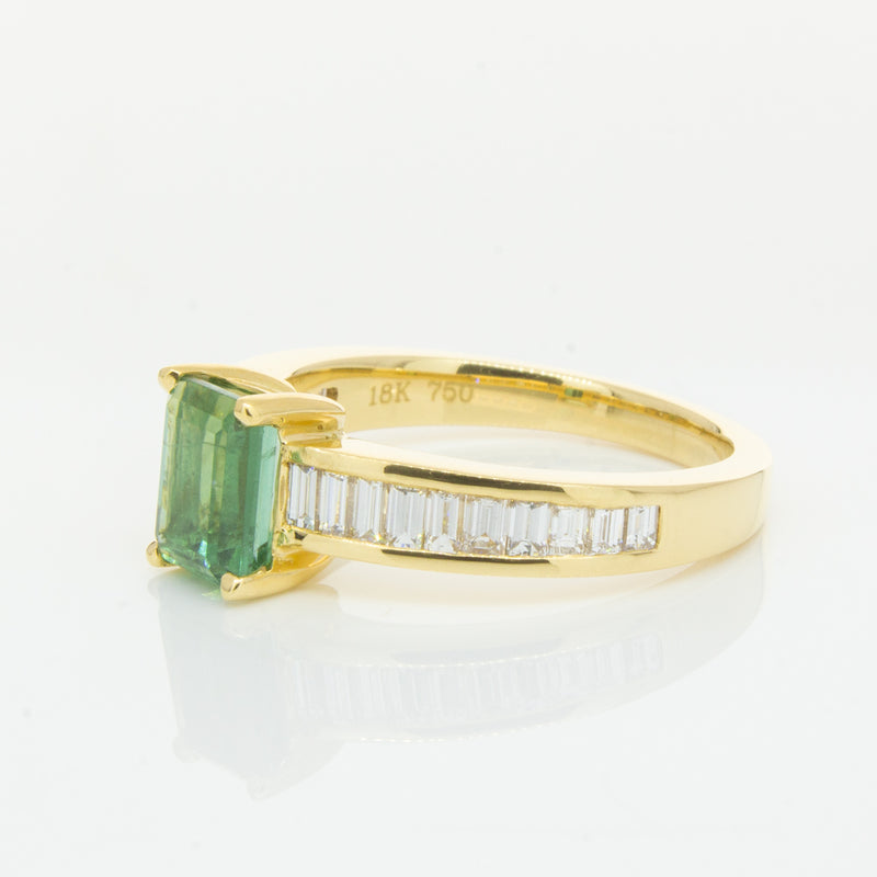 18ct Yellow Gold Tourmaline & Diamond Ring-Ring-Walker & Hall
