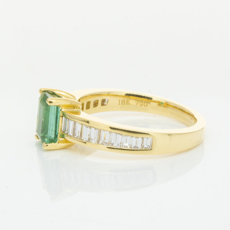 18ct Yellow Gold Tourmaline & Diamond Ring-Ring-Walker & Hall