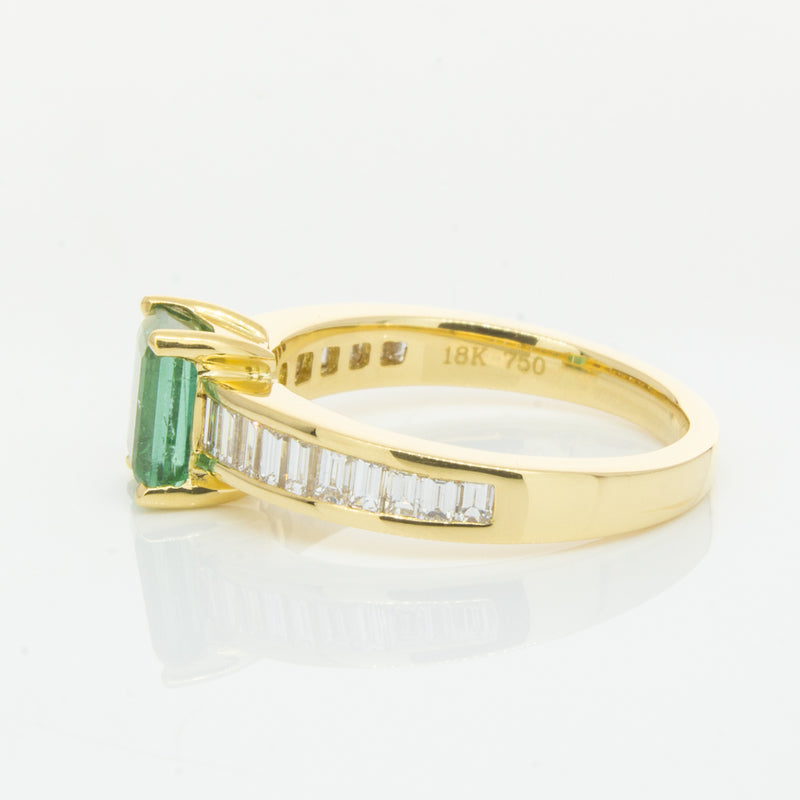 18ct Yellow Gold Tourmaline & Diamond Ring-Ring-Walker & Hall