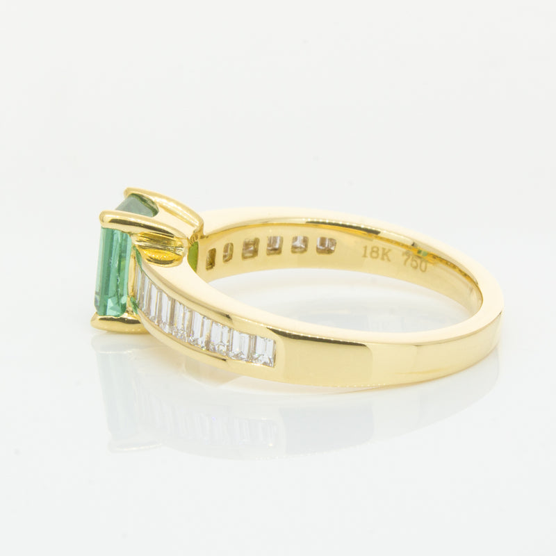 18ct Yellow Gold Tourmaline & Diamond Ring-Ring-Walker & Hall