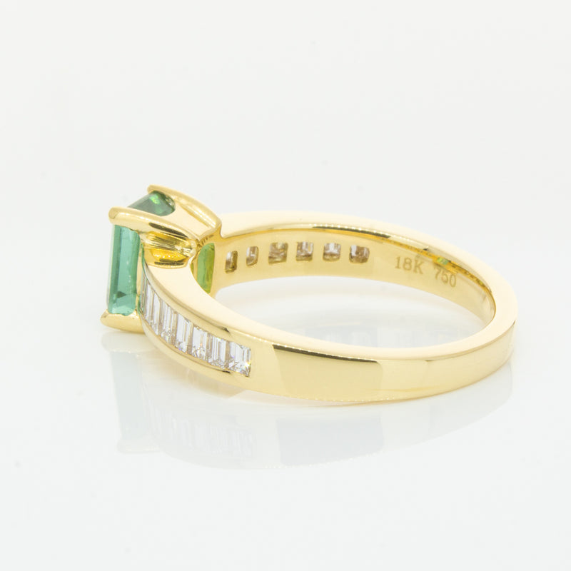 18ct Yellow Gold Tourmaline & Diamond Ring-Ring-Walker & Hall