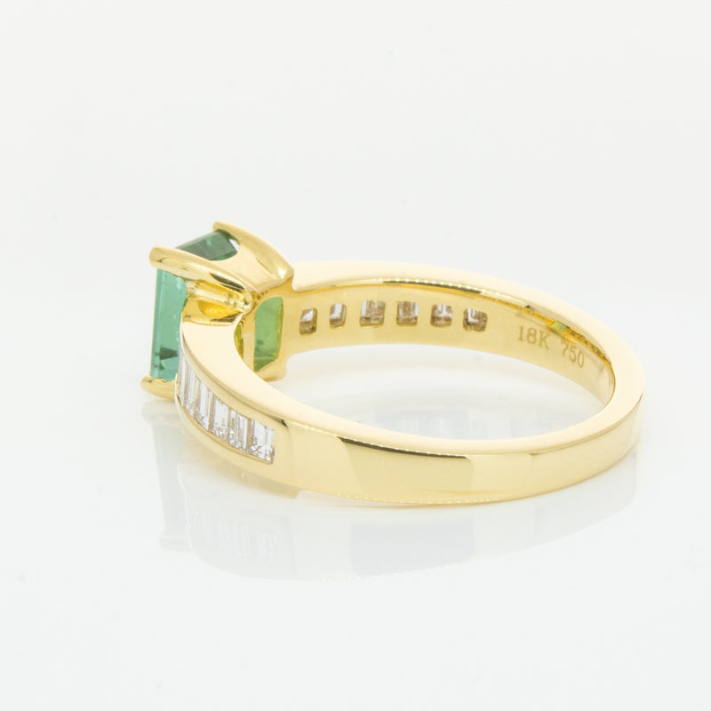 18ct Yellow Gold Tourmaline & Diamond Ring-Ring-Walker & Hall