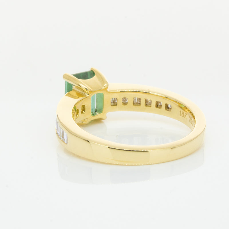 18ct Yellow Gold Tourmaline & Diamond Ring-Ring-Walker & Hall