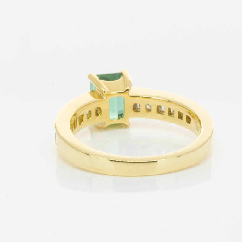 18ct Yellow Gold Tourmaline & Diamond Ring-Ring-Walker & Hall