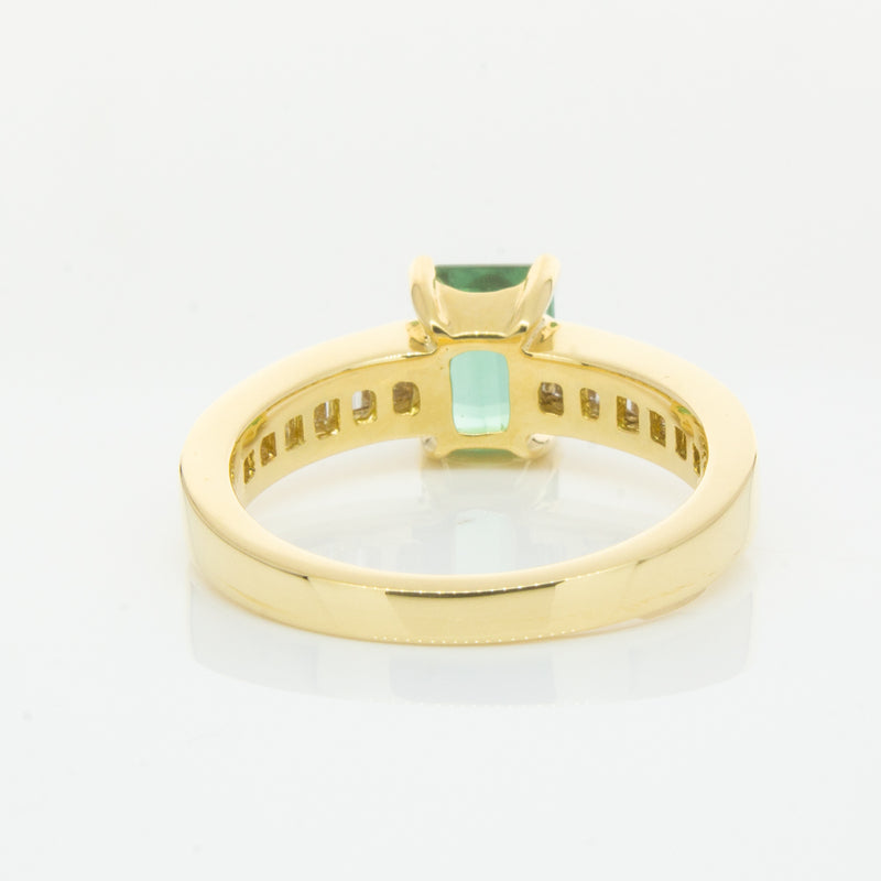18ct Yellow Gold Tourmaline & Diamond Ring-Ring-Walker & Hall