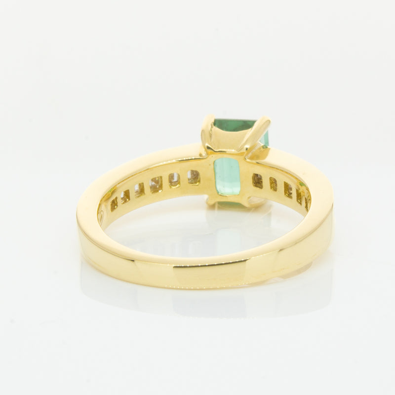 18ct Yellow Gold Tourmaline & Diamond Ring-Ring-Walker & Hall