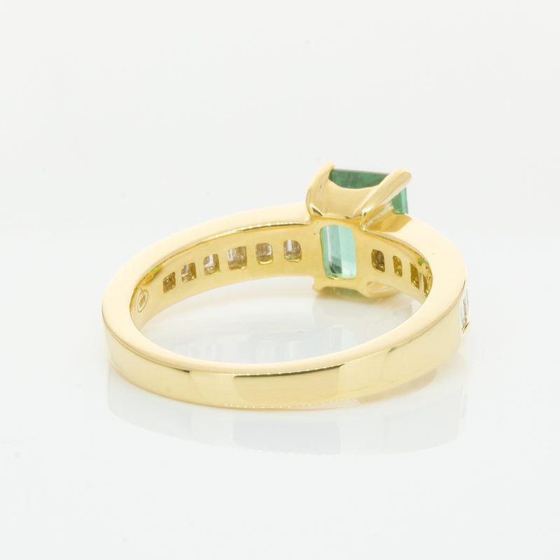 18ct Yellow Gold Tourmaline & Diamond Ring-Ring-Walker & Hall