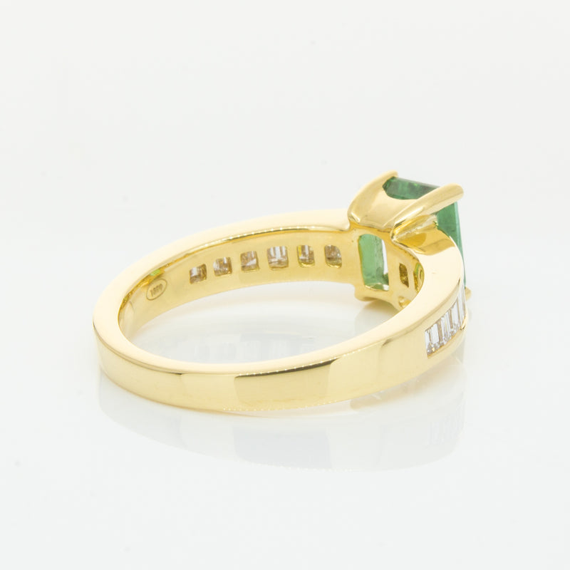 18ct Yellow Gold Tourmaline & Diamond Ring-Ring-Walker & Hall