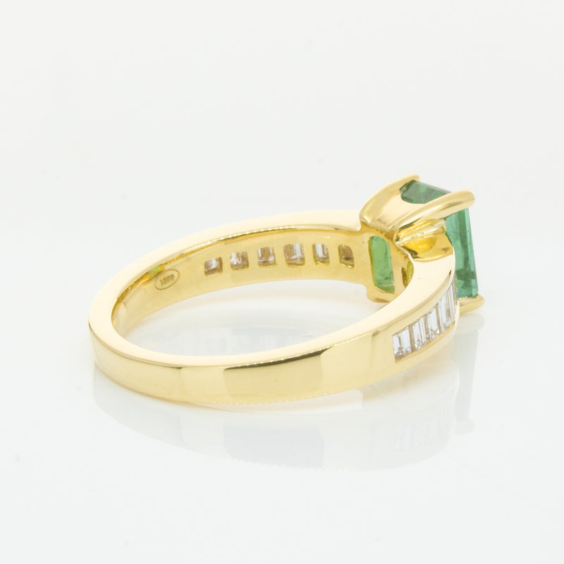 18ct Yellow Gold Tourmaline & Diamond Ring-Ring-Walker & Hall