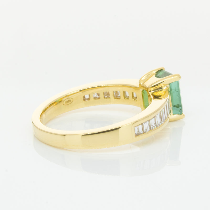 18ct Yellow Gold Tourmaline & Diamond Ring-Ring-Walker & Hall