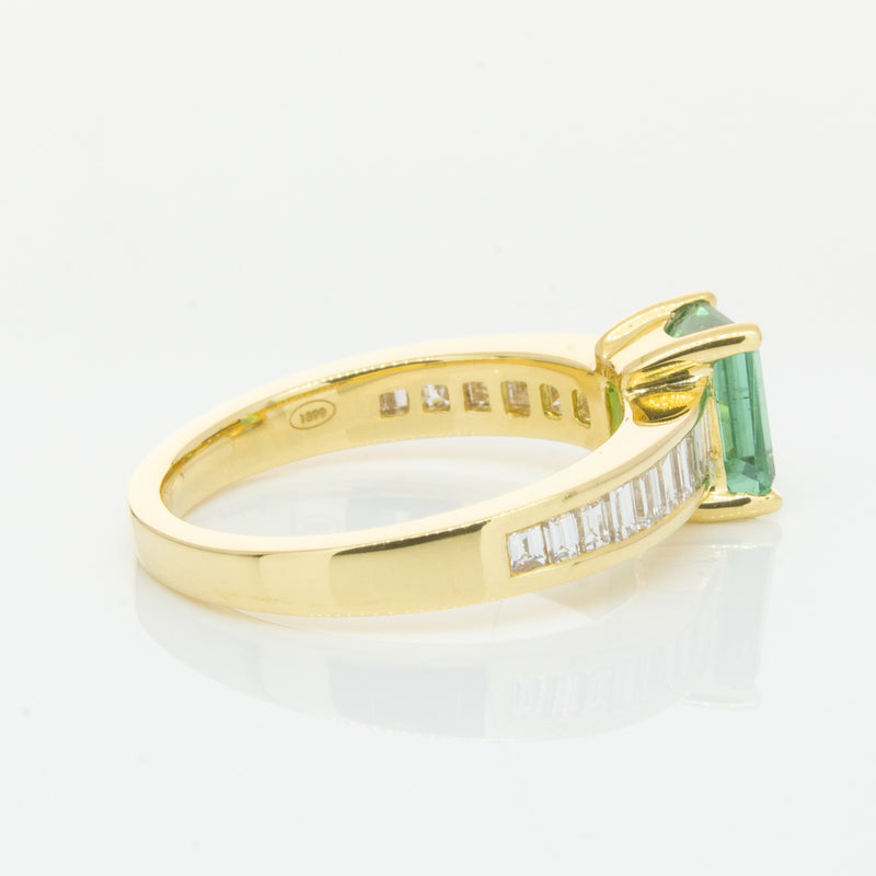 18ct Yellow Gold Tourmaline & Diamond Ring-Ring-Walker & Hall