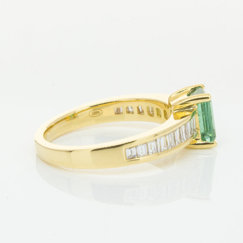 18ct Yellow Gold Tourmaline & Diamond Ring-Ring-Walker & Hall