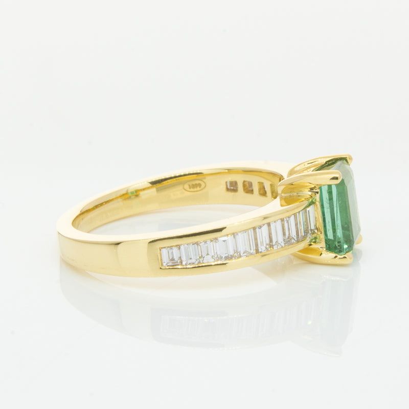 18ct Yellow Gold Tourmaline & Diamond Ring-Ring-Walker & Hall