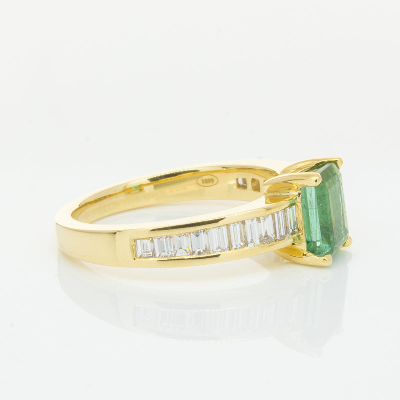 18ct Yellow Gold Tourmaline & Diamond Ring-Ring-Walker & Hall