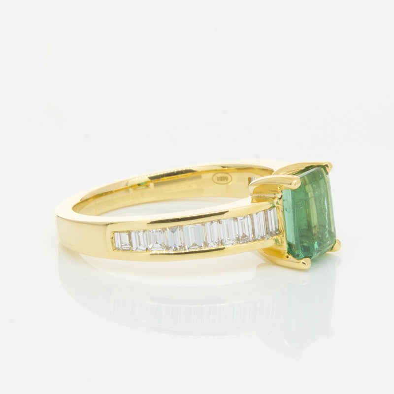 18ct Yellow Gold Tourmaline & Diamond Ring-Ring-Walker & Hall
