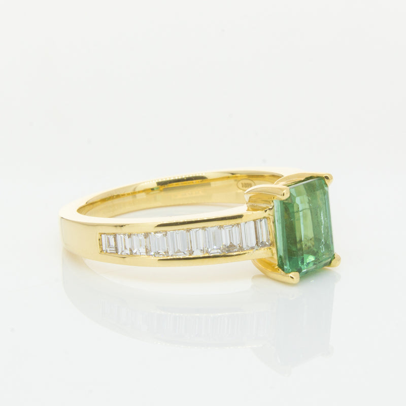 18ct Yellow Gold Tourmaline & Diamond Ring-Ring-Walker & Hall