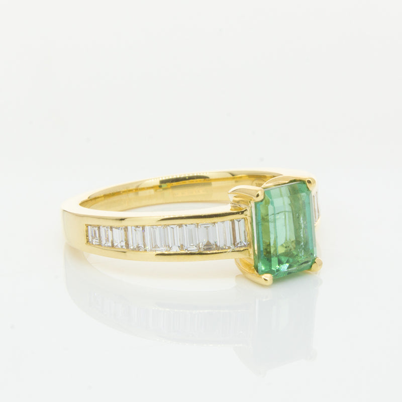 18ct Yellow Gold Tourmaline & Diamond Ring-Ring-Walker & Hall