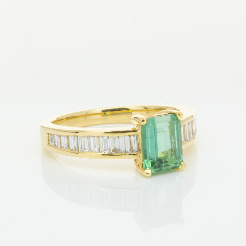 18ct Yellow Gold Tourmaline & Diamond Ring-Ring-Walker & Hall