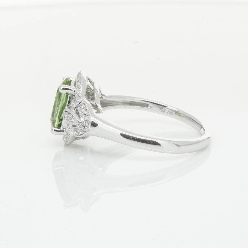 18ct White Gold Tourmaline & Diamond Ring-Ring-Walker & Hall