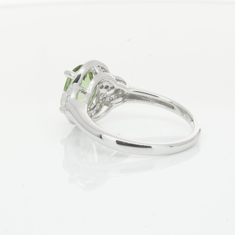 18ct White Gold Tourmaline & Diamond Ring-Ring-Walker & Hall
