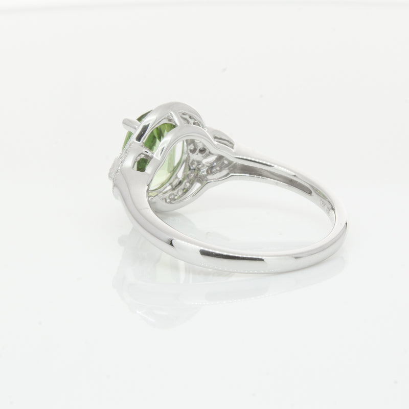 18ct White Gold Tourmaline & Diamond Ring-Ring-Walker & Hall