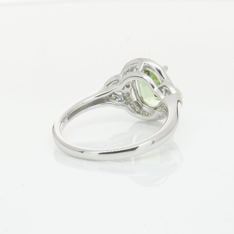 18ct White Gold Tourmaline & Diamond Ring-Ring-Walker & Hall