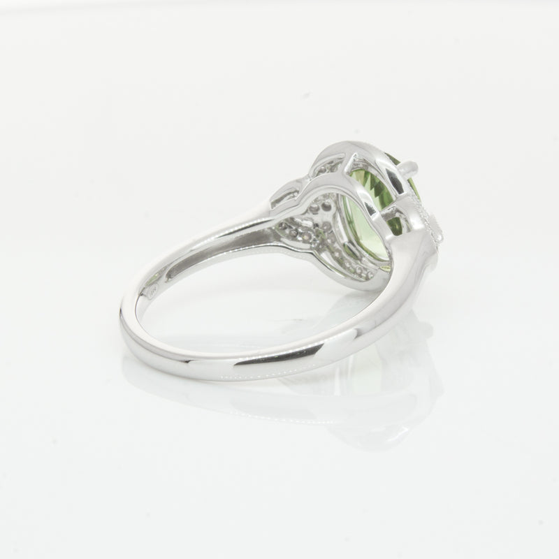 18ct White Gold Tourmaline & Diamond Ring-Ring-Walker & Hall