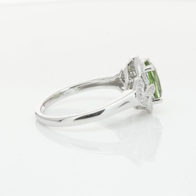 18ct White Gold Tourmaline & Diamond Ring-Ring-Walker & Hall