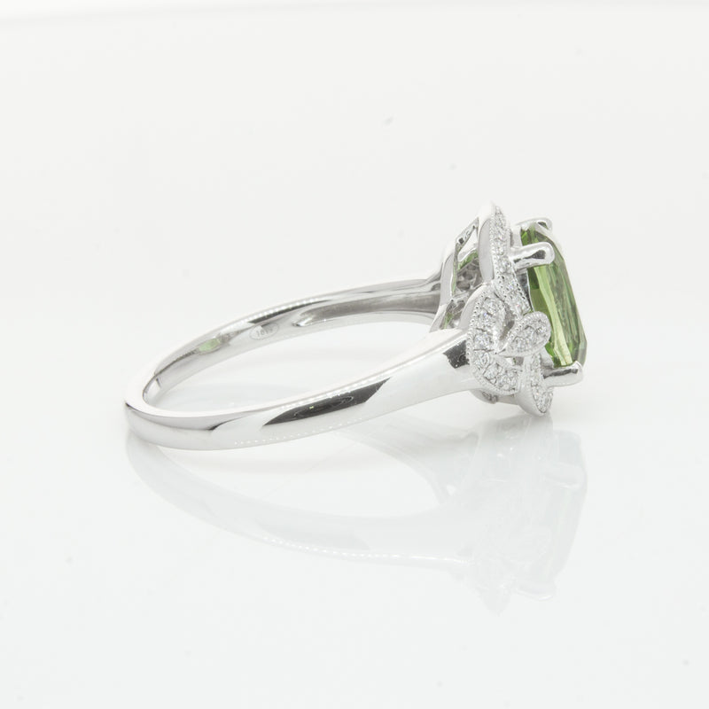 18ct White Gold Tourmaline & Diamond Ring-Ring-Walker & Hall