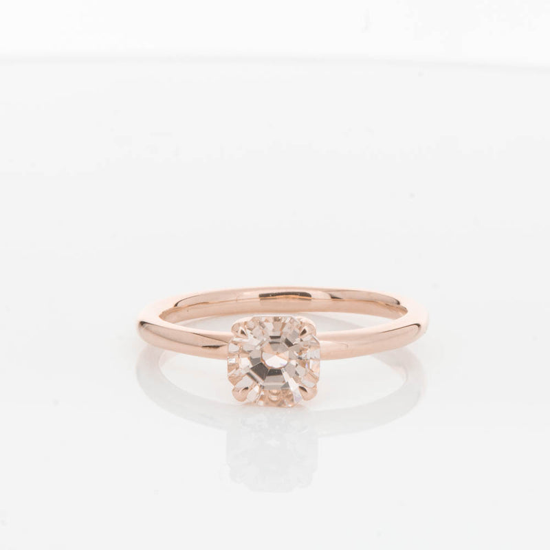 18ct Rose Gold Morganite Mini Octavia Ring-Ring-Walker & Hall