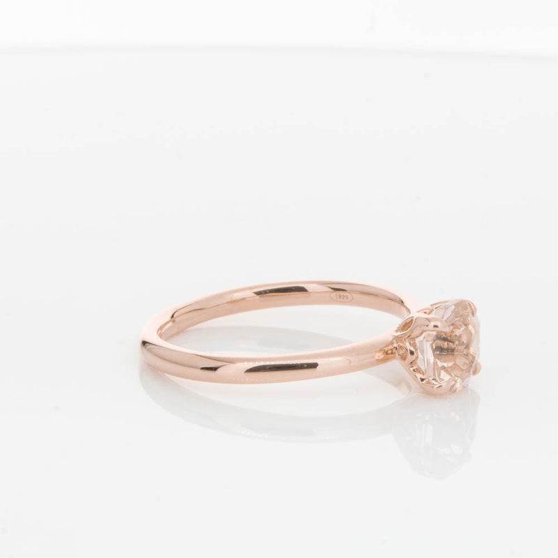 18ct Rose Gold Morganite Mini Octavia Ring-Ring-Walker & Hall