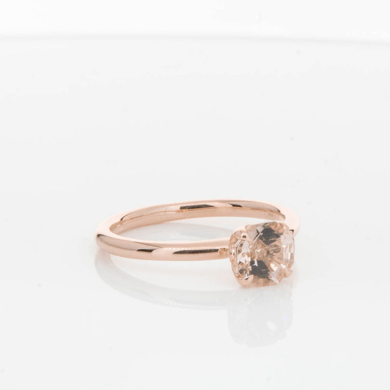 18ct Rose Gold Morganite Mini Octavia Ring-Ring-Walker & Hall