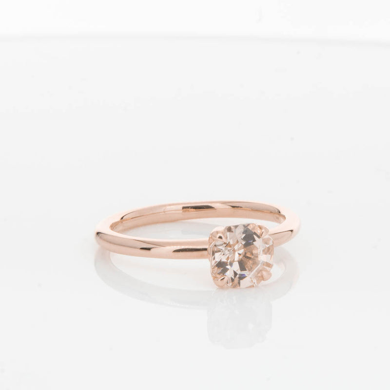 18ct Rose Gold Morganite Mini Octavia Ring-Ring-Walker & Hall