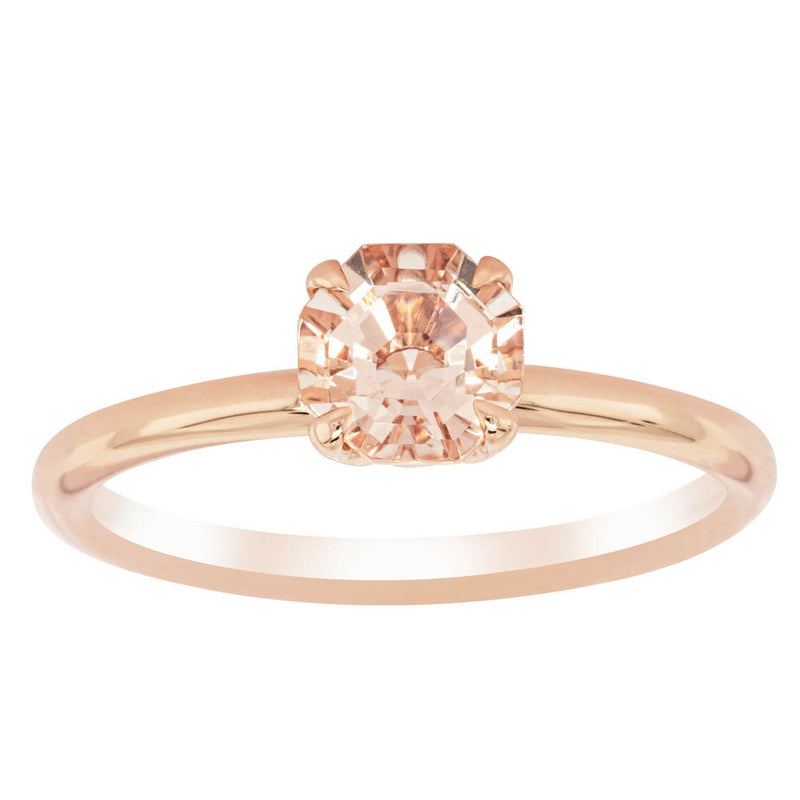 18ct Rose Gold Morganite Mini Octavia Ring-Ring-Walker & Hall