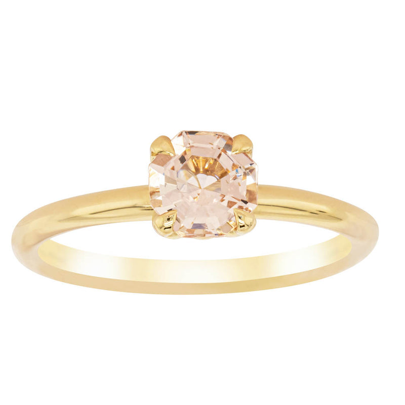 18ct Yellow Gold Morganite Mini Octavia Ring-Ring-Walker & Hall