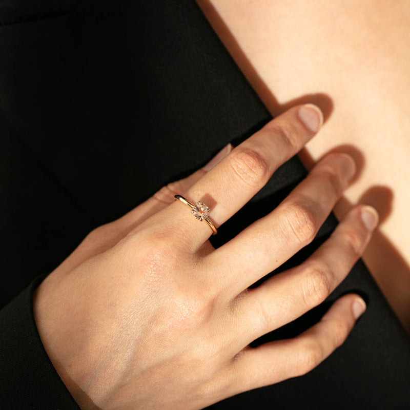 18ct Yellow Gold Morganite Mini Octavia Ring-Ring-Walker & Hall