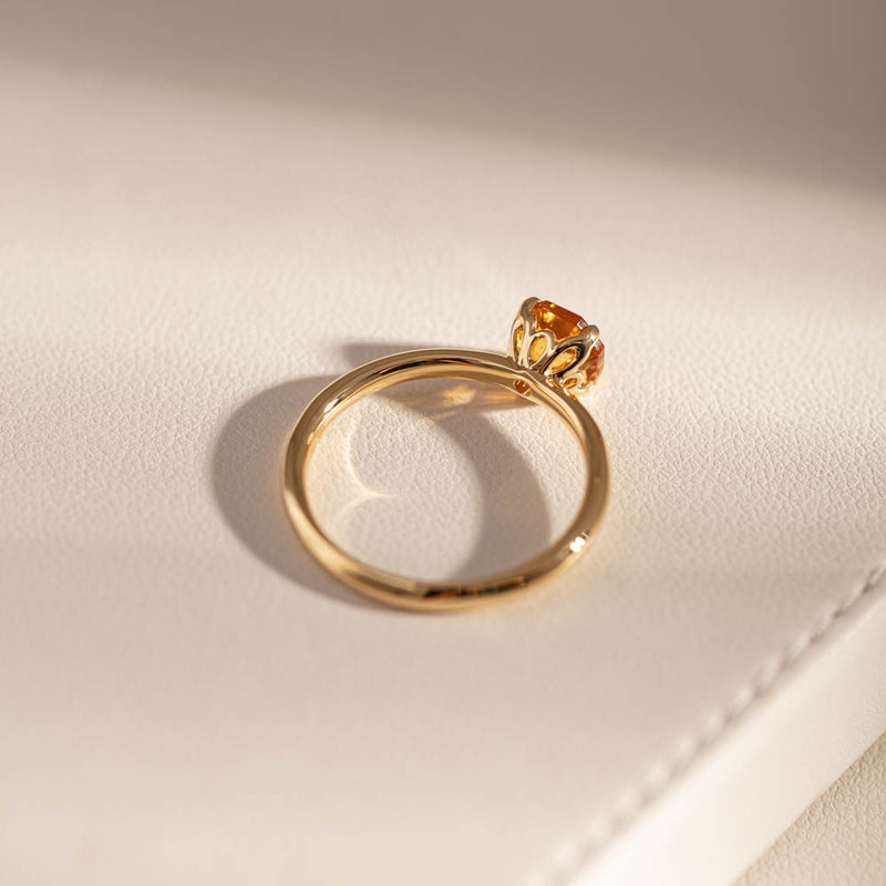 18ct Yellow Gold Citrine Mini Octavia Ring-Ring-Walker & Hall
