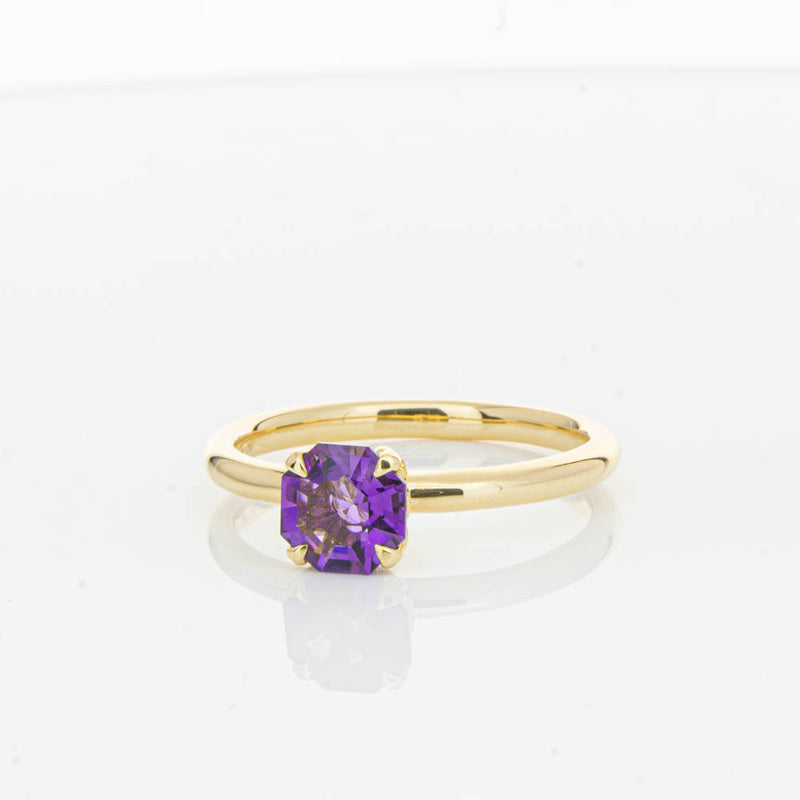 18ct Yellow Gold Amethyst Mini Octavia Ring-Ring-Walker & Hall