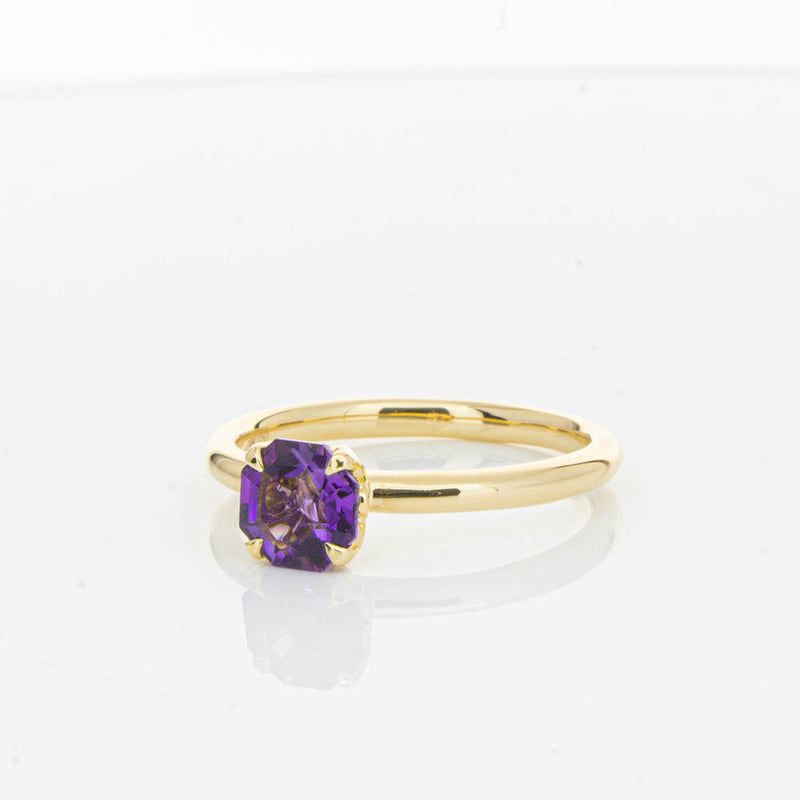 18ct Yellow Gold Amethyst Mini Octavia Ring-Ring-Walker & Hall