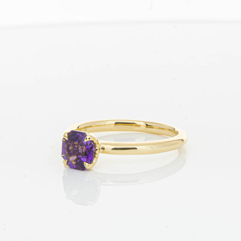 18ct Yellow Gold Amethyst Mini Octavia Ring-Ring-Walker & Hall