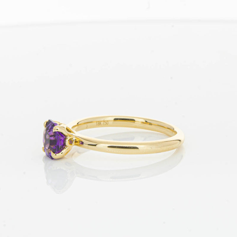 18ct Yellow Gold Amethyst Mini Octavia Ring-Ring-Walker & Hall